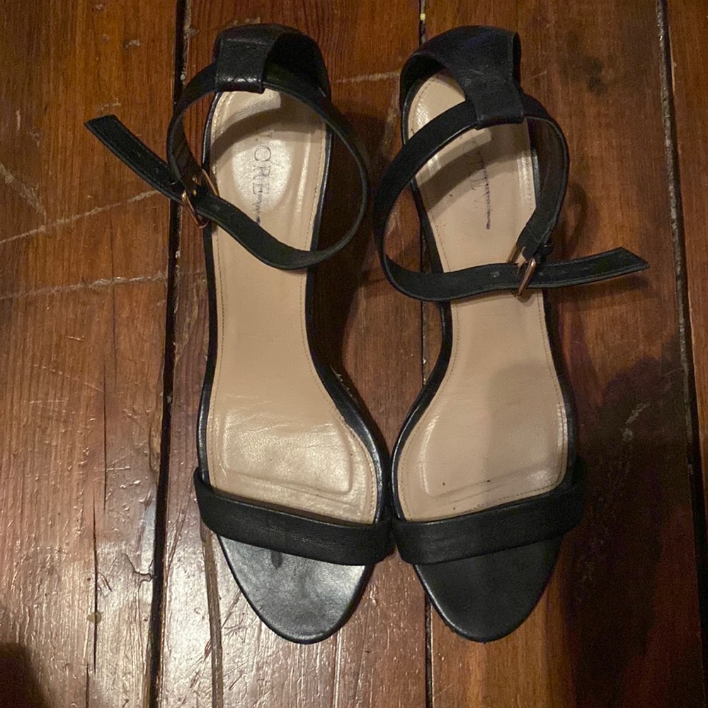 Black straps heels